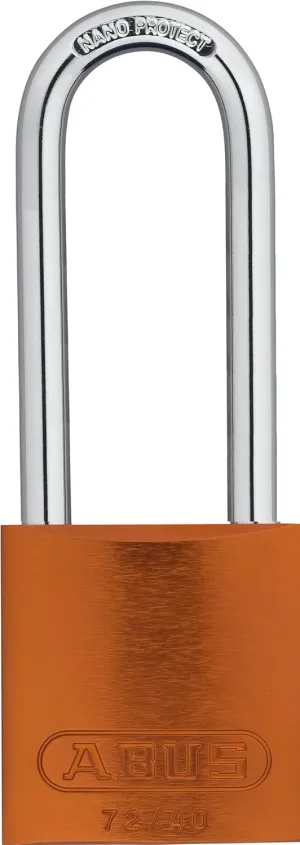 ABUS 72/40HB75 KD Aluminum Safety Padlock Keyed Different with 3" Shackle, Orange (Model: 72ALHB/40-75 KD Orange 3” Shackle)
