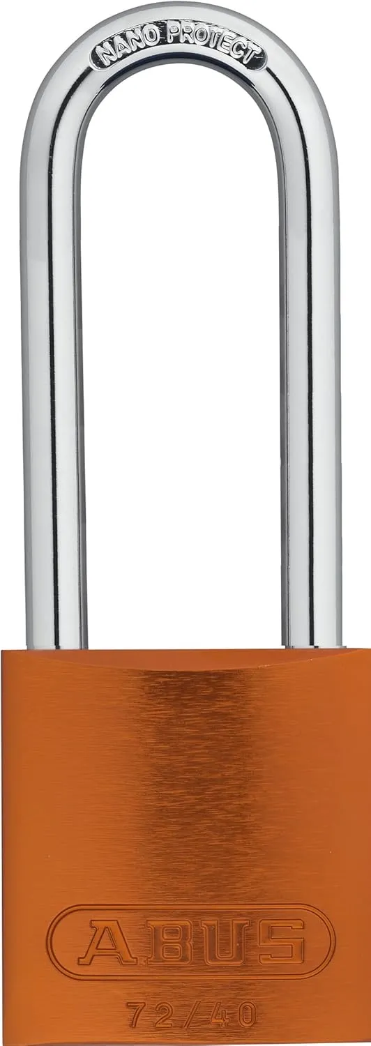 ABUS 72/40HB75 KD Aluminum Safety Padlock Keyed Different with 3" Shackle, Orange (Model: 72ALHB/40-75 KD Orange 3” Shackle)