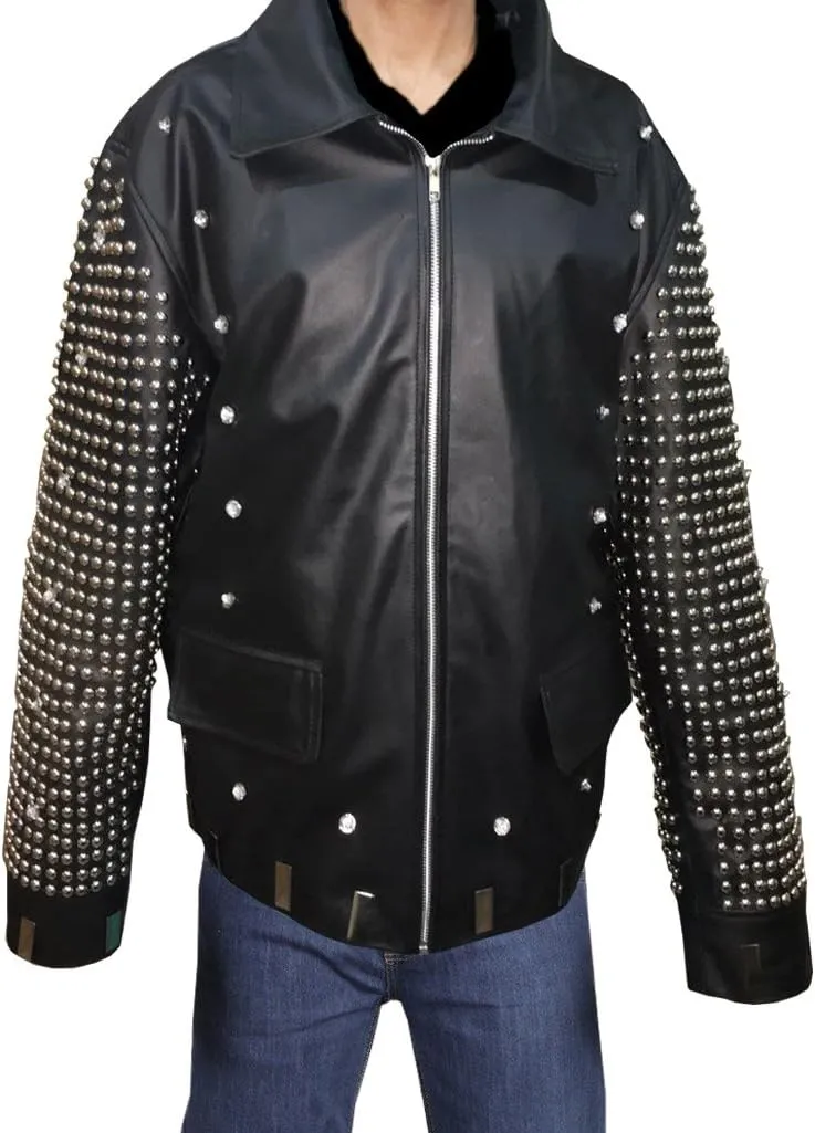 ABz Leathers Chris Jericho Light Up Leather Jacket - XL (Chest 45-48, Black)