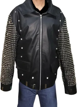 ABz Leathers Chris Jericho Light Up Leather Jacket - XL (Chest 45-48, Black)