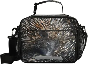ALAZA Porcupine Cute Stylish Lunch Bag Reusable Insulated Cooler Lunch Tote Bag with Adjustable Shoulder Strap for Boys Girls Travel Picnic
