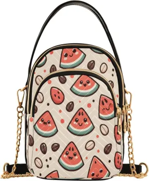 ALAZA Quilted Crossbody Bags for Women,Cute Watermelon Seeds Women's Crossbody Handbags Small Travel Purses Phone Bag
