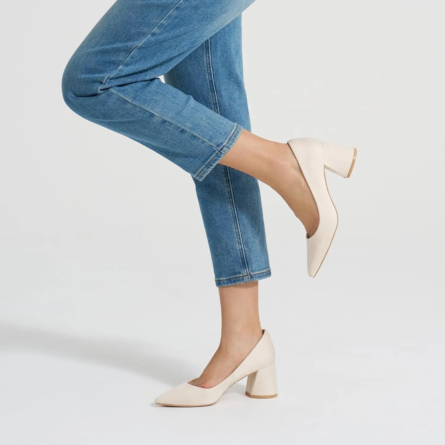 ALICEPUB Women's Closed Toe Heels Pumps Slingback Heels 2inch Chunky Block Heels Low Dress Shoes Comfortable Business Office Work Heels Wedding Shoes