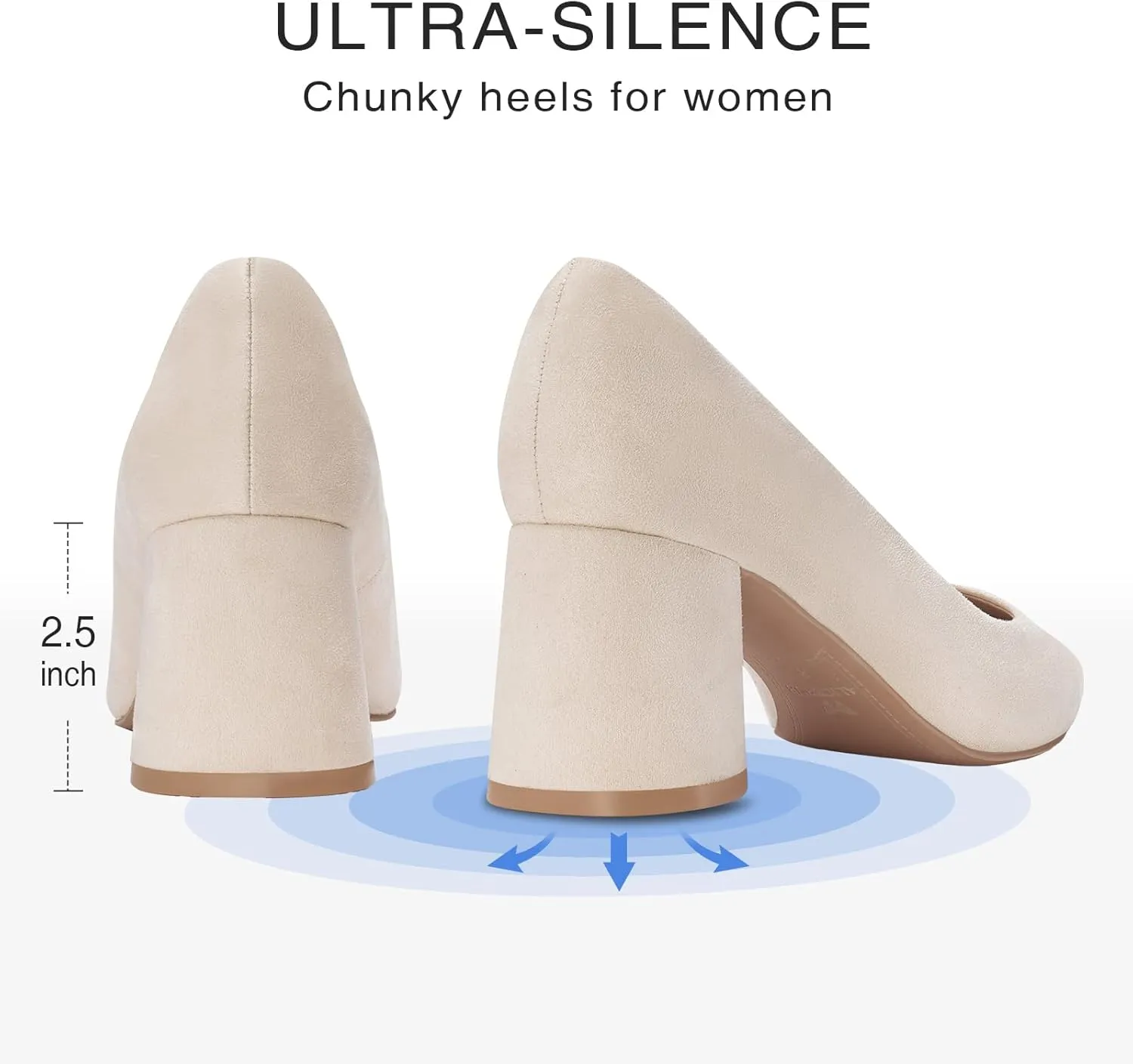ALICEPUB Women's Closed Toe Heels Pumps Slingback Heels 2inch Chunky Block Heels Low Dress Shoes Comfortable Business Office Work Heels Wedding Shoes