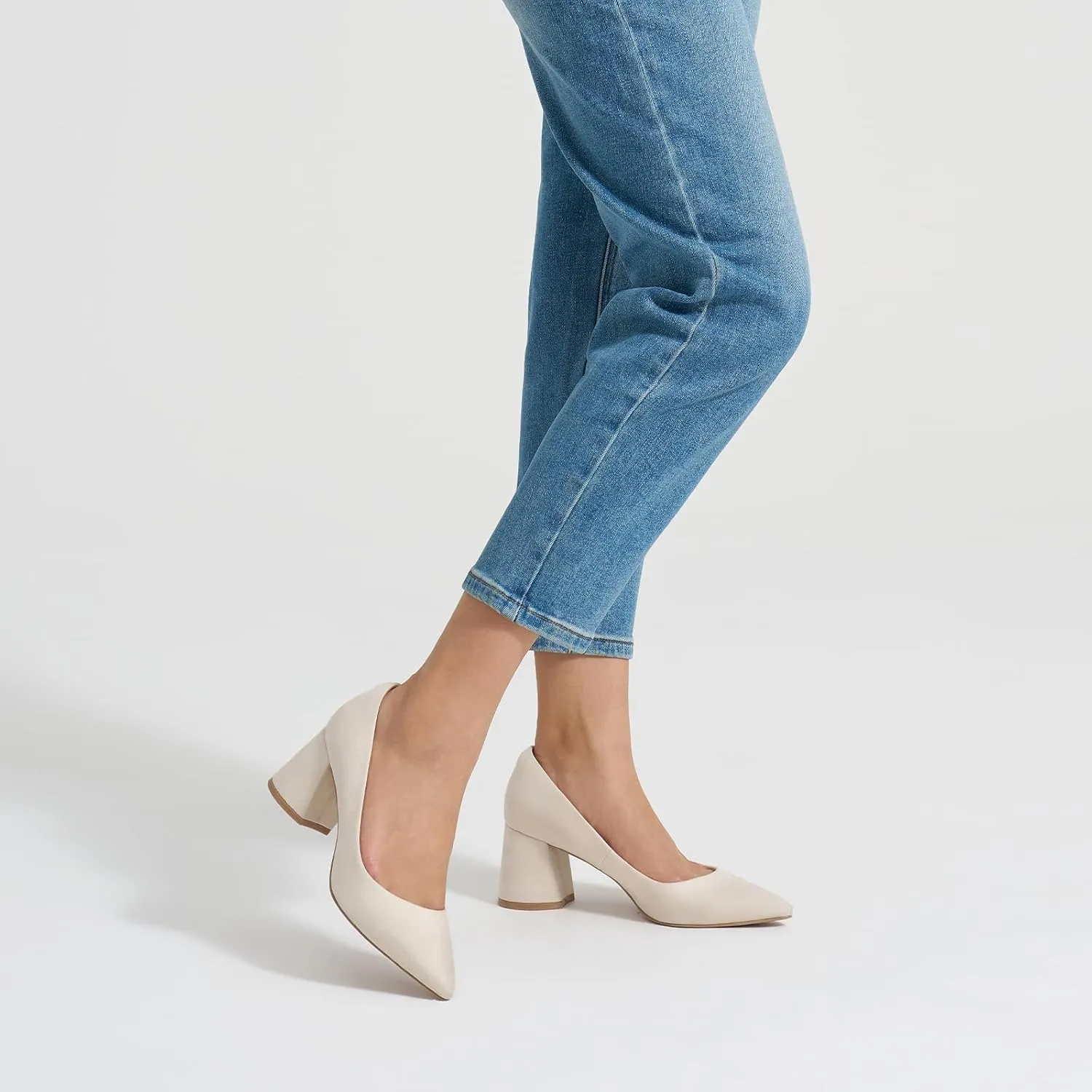ALICEPUB Women's Closed Toe Heels Pumps Slingback Heels 2inch Chunky Block Heels Low Dress Shoes Comfortable Business Office Work Heels Wedding Shoes