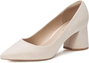 ALICEPUB Women's Closed Toe Heels Pumps Slingback Heels 2inch Chunky Block Heels Low Dress Shoes Comfortable Business Office Work Heels Wedding Shoes