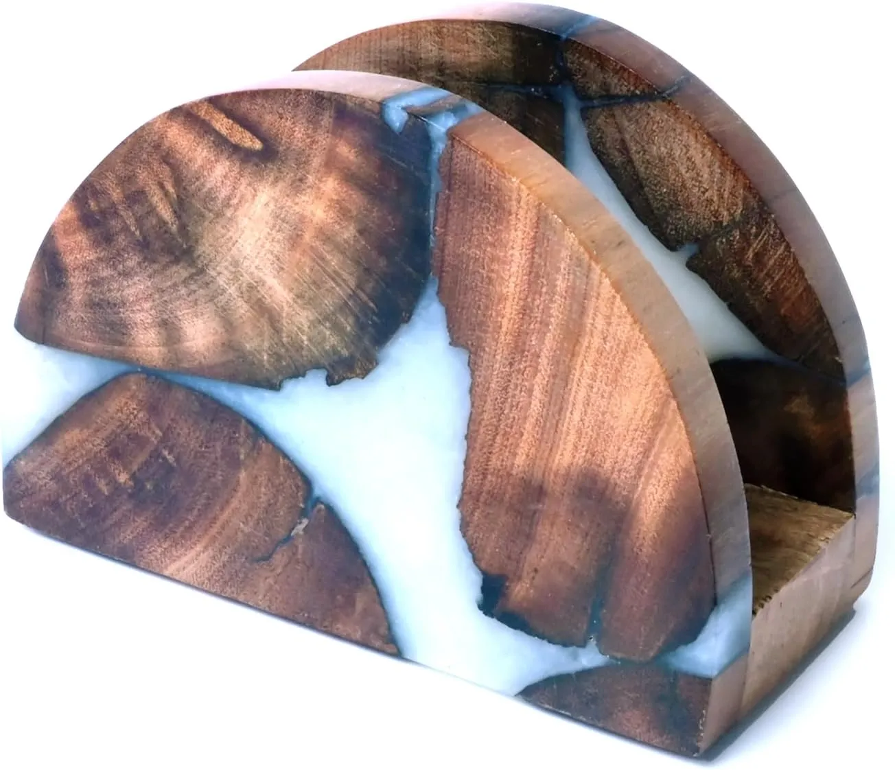 Alivealley Acacia Wood Napkin Holder Paper Napkin Storage Dispenser Upright Countertop Rustic Wooden Napkin Holder For Kitchen, Dining Table, Restaurant, Decor