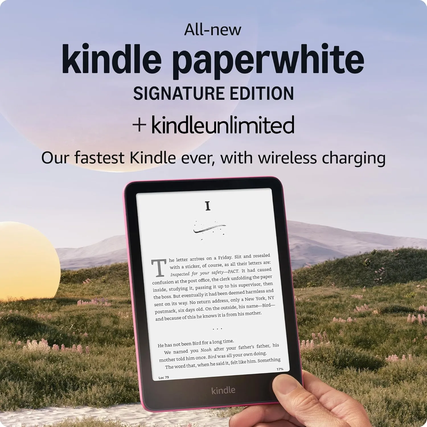 All-new Amazon Kindle Paperwhite Signature Edition (32 GB) – Our fastest Kindle with an auto-adjusting front light, wireless charging, and weeks of battery life – Metallic Raspberry   3 Months Free Kindle Unlimited (with auto-renewal)