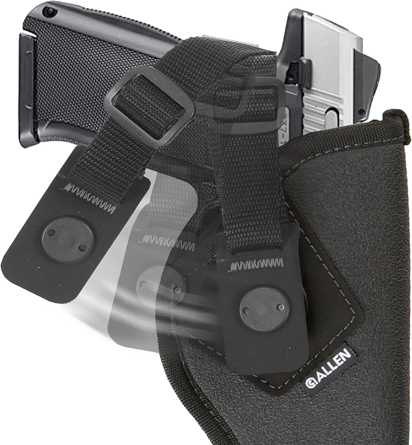 Allen Company Swipe MQR Handgun Holster, OWB Gun Holster with Magnetic Lock - 18 different sizes, Black