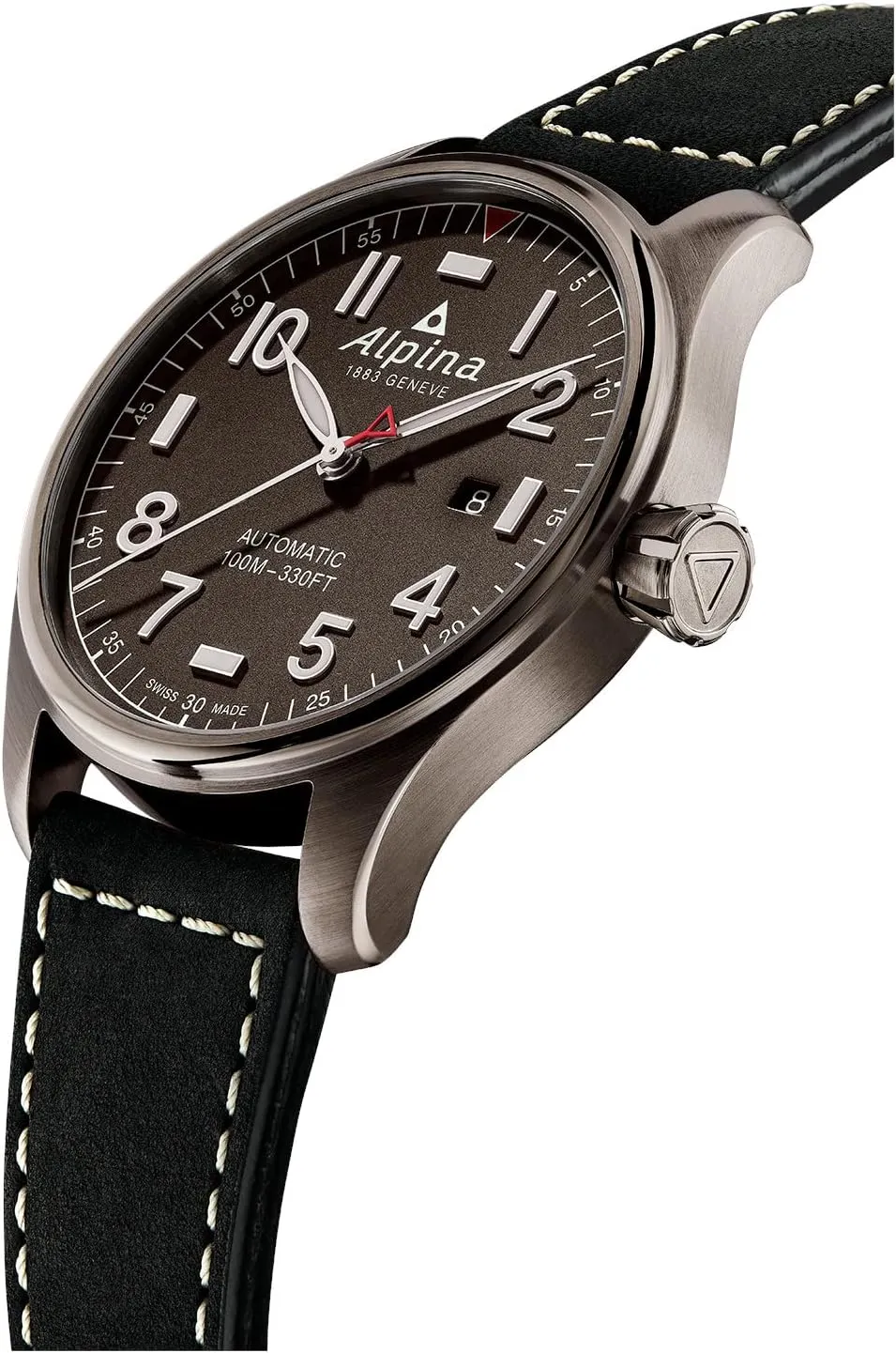 ALPINA Startimer Pilot 3-Hand Automatic, Arabic Markers, Sapphire Crystal, 44mm