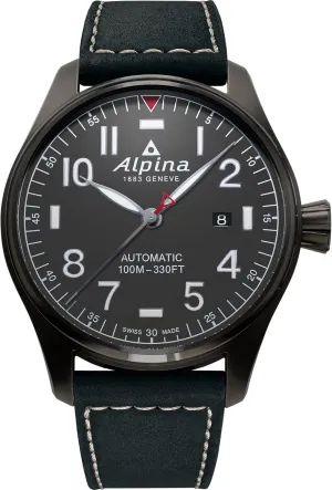 ALPINA Startimer Pilot 3-Hand Automatic, Arabic Markers, Sapphire Crystal, 44mm