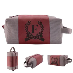 Amazing Items Personalized Toiletry Bag for Men | 12 Different Designs | Dad Gifts, Mens Shaving Dopp Kit, Waterproof Canvas Bathroom Toiletries Bags- Traveler Gifts for Men, Beige