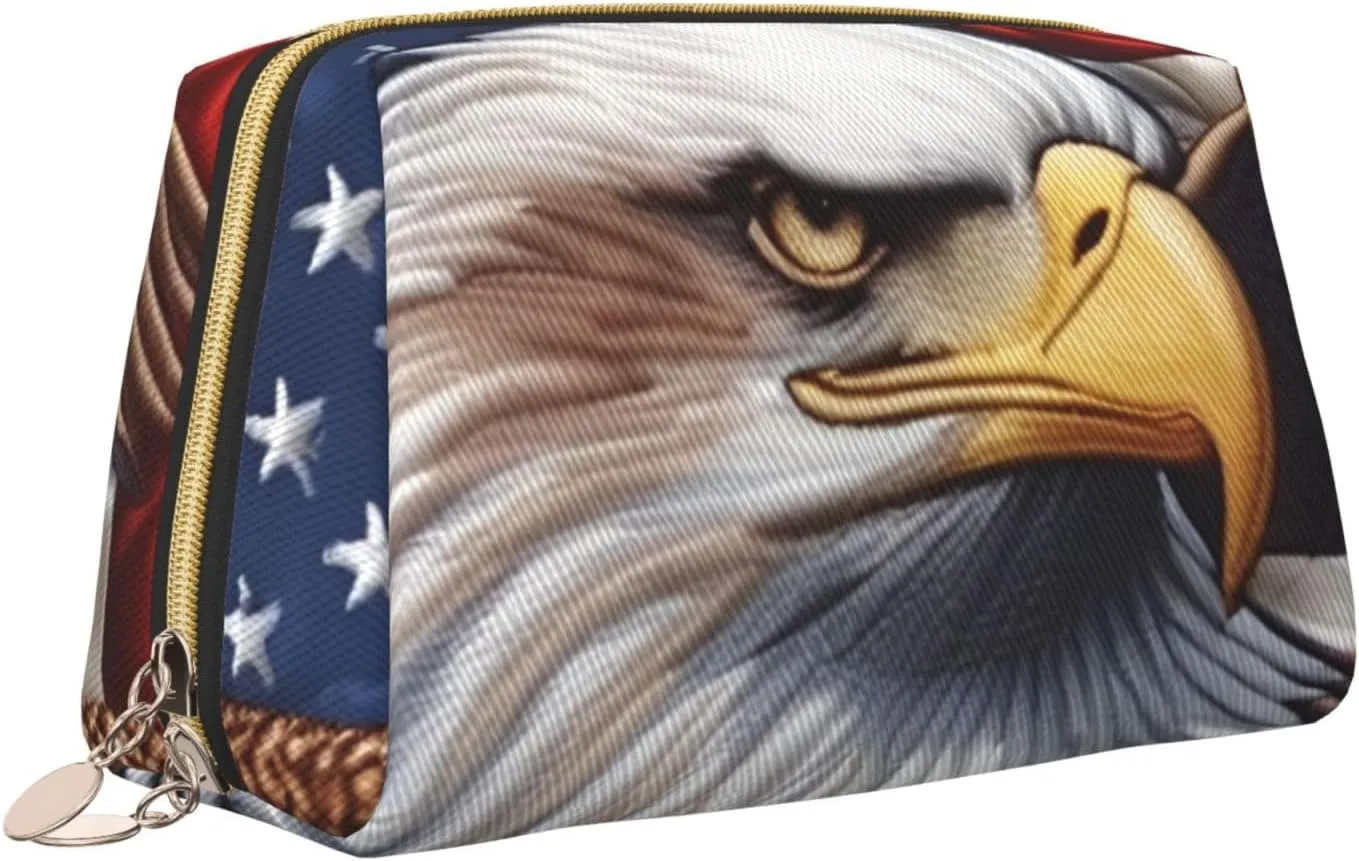 American Bald Eagle Toiletry Pouch, Travel-Friendly Makeup Organizer For Makeup Brushes, Lipsticks