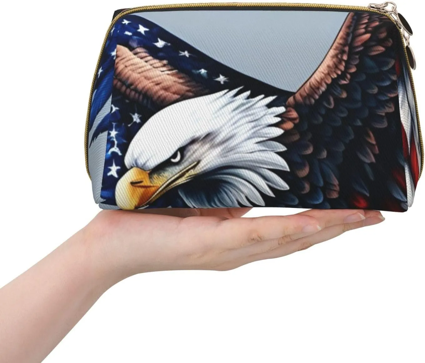 American Bald Eagle Toiletry Pouch, Travel-Friendly Makeup Organizer For Makeup Brushes, Lipsticks