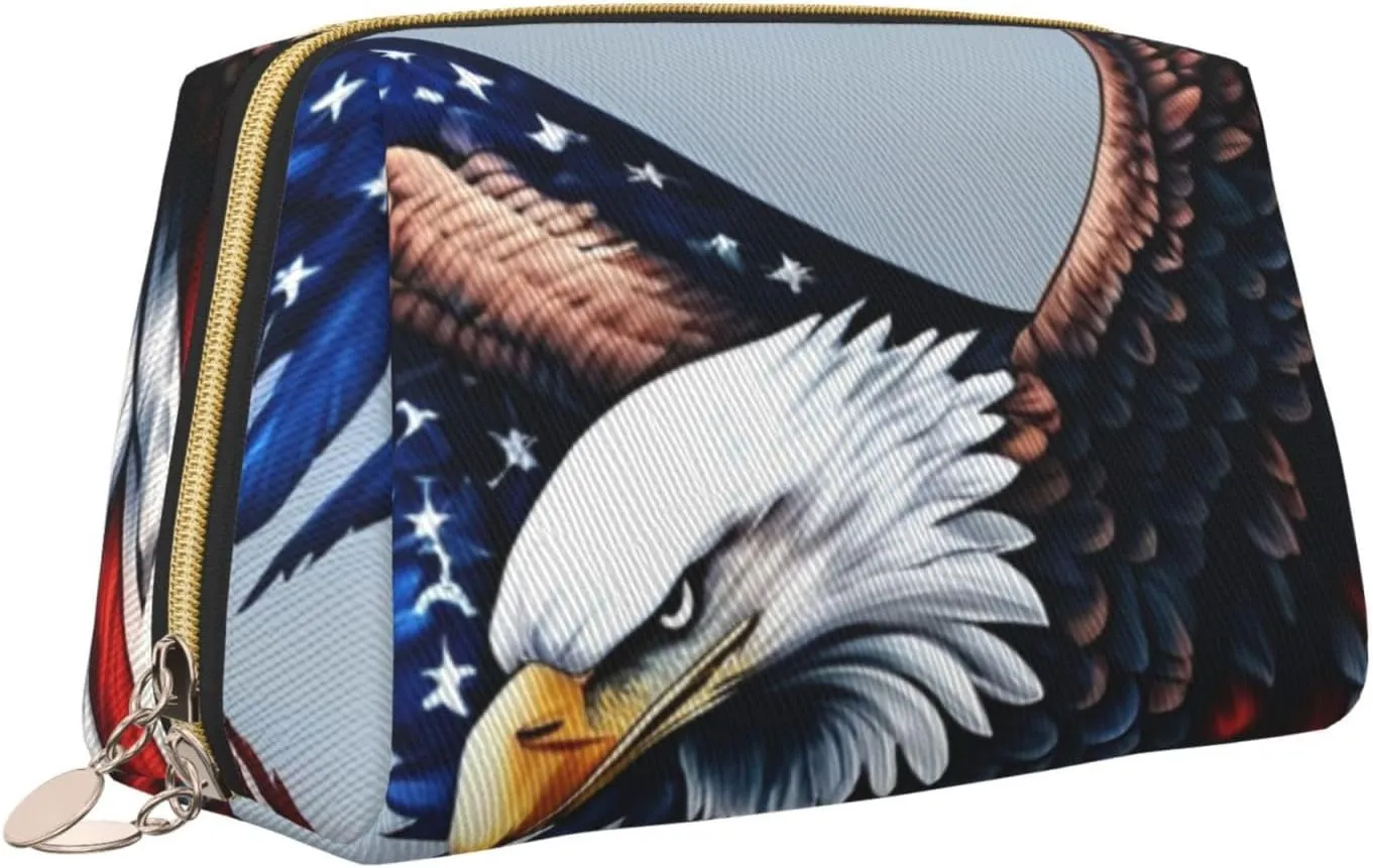 American Bald Eagle Toiletry Pouch, Travel-Friendly Makeup Organizer For Makeup Brushes, Lipsticks