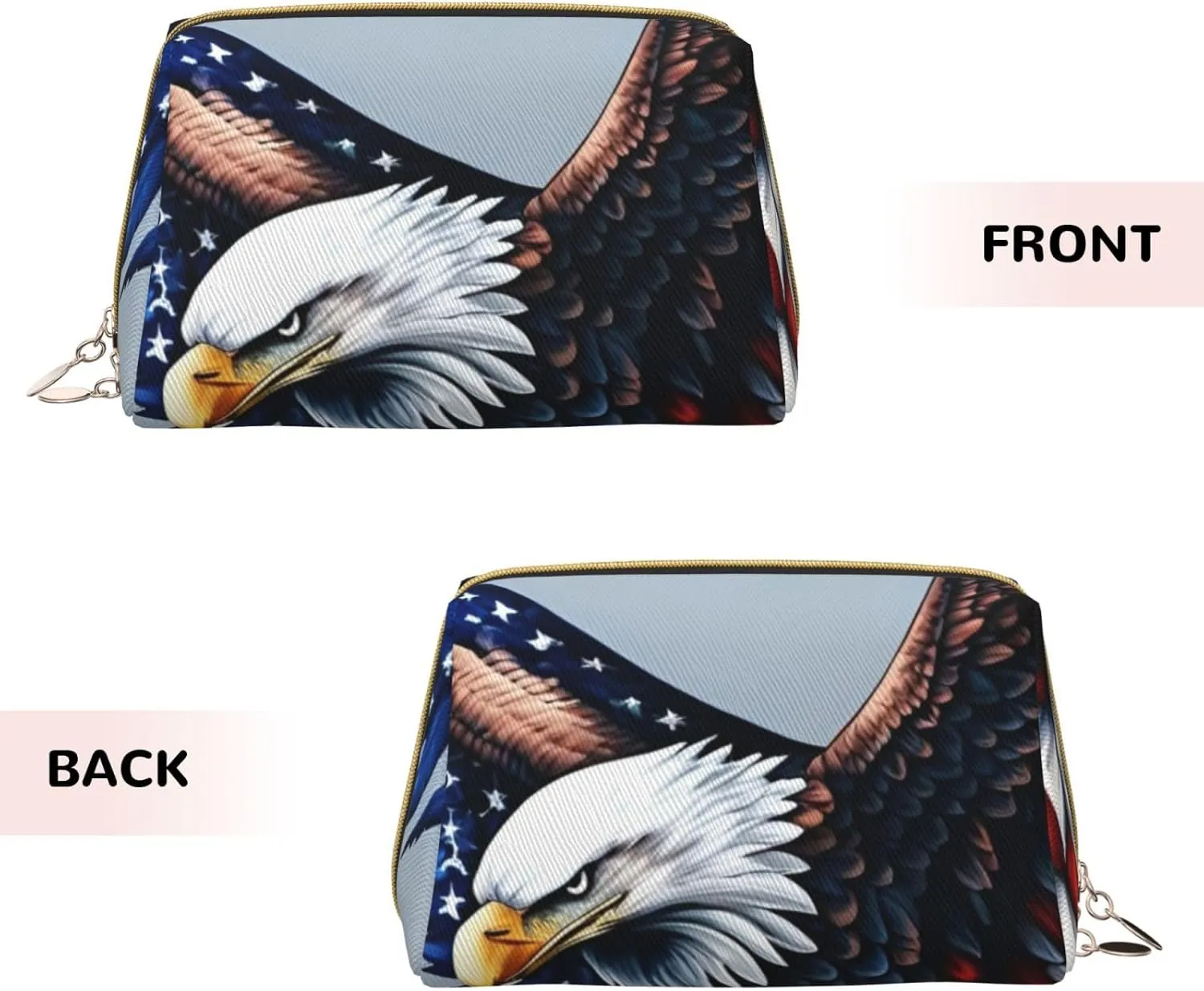 American Bald Eagle Toiletry Pouch, Travel-Friendly Makeup Organizer For Makeup Brushes, Lipsticks