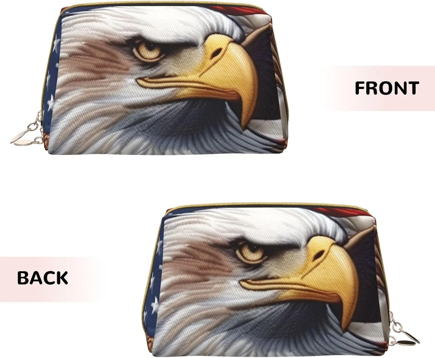 American Bald Eagle Toiletry Pouch, Travel-Friendly Makeup Organizer For Makeup Brushes, Lipsticks