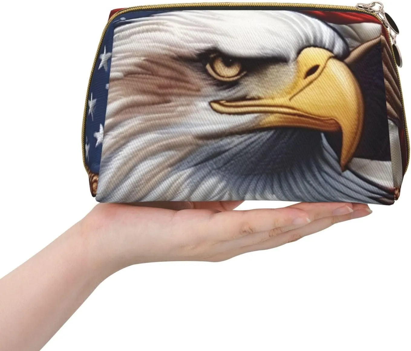 American Bald Eagle Toiletry Pouch, Travel-Friendly Makeup Organizer For Makeup Brushes, Lipsticks