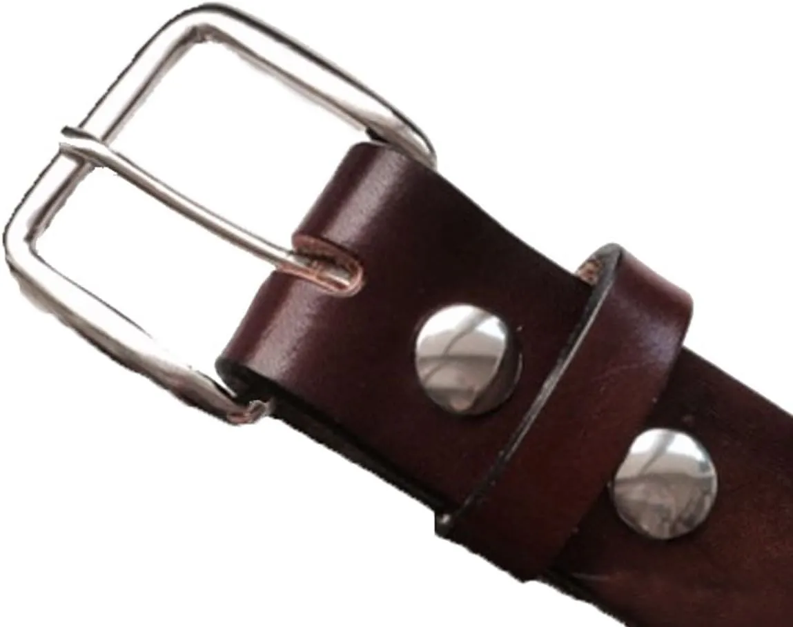 American Firefighter Brown Leather Name Belt