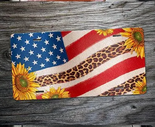 American Flag Personalized License Plate | Custom Patriotic Car Tag | Personalized Kreation