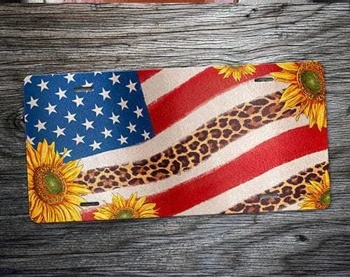American Flag Personalized License Plate | Custom Patriotic Car Tag | Personalized Kreation