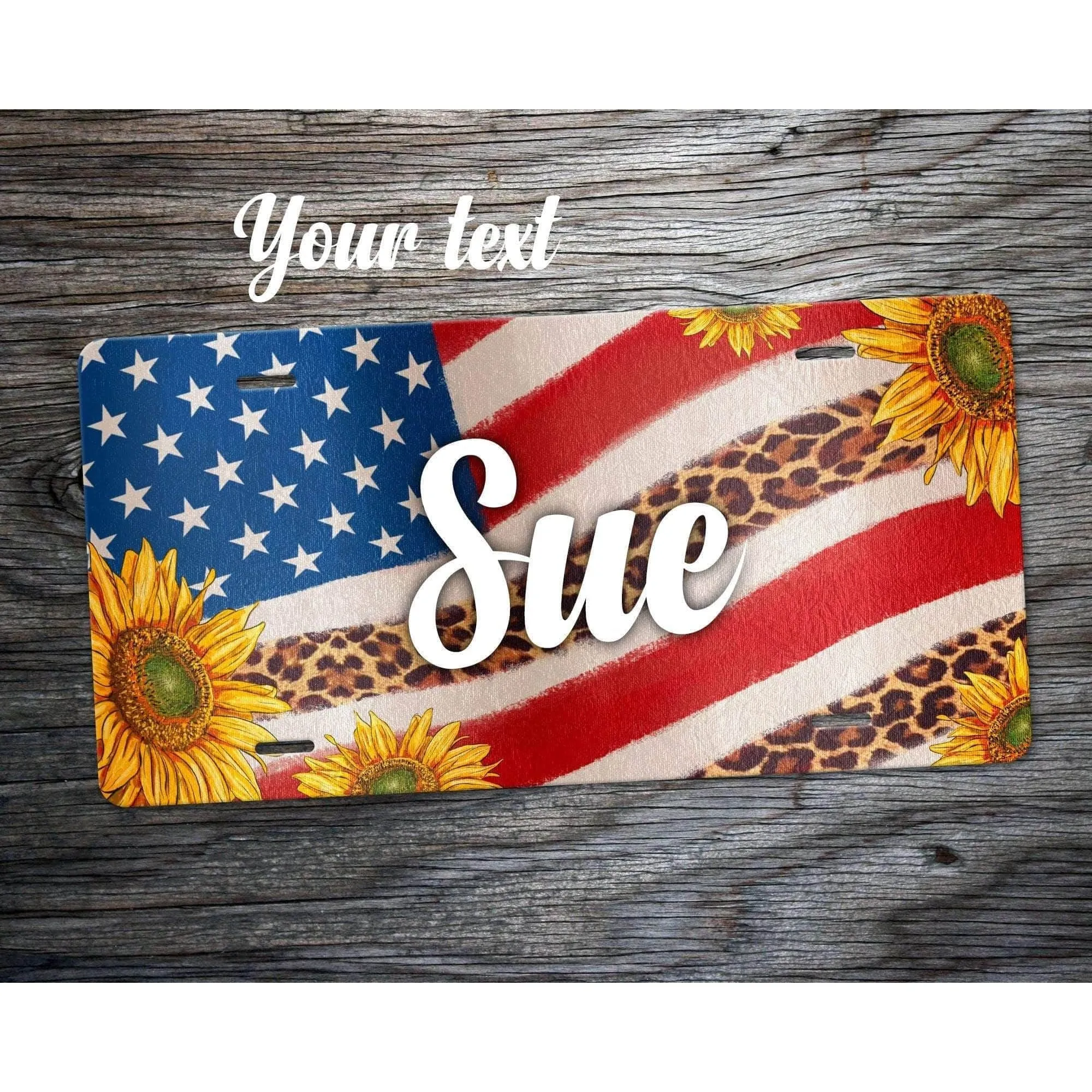 American Flag Personalized License Plate | Custom Patriotic Car Tag | Personalized Kreation