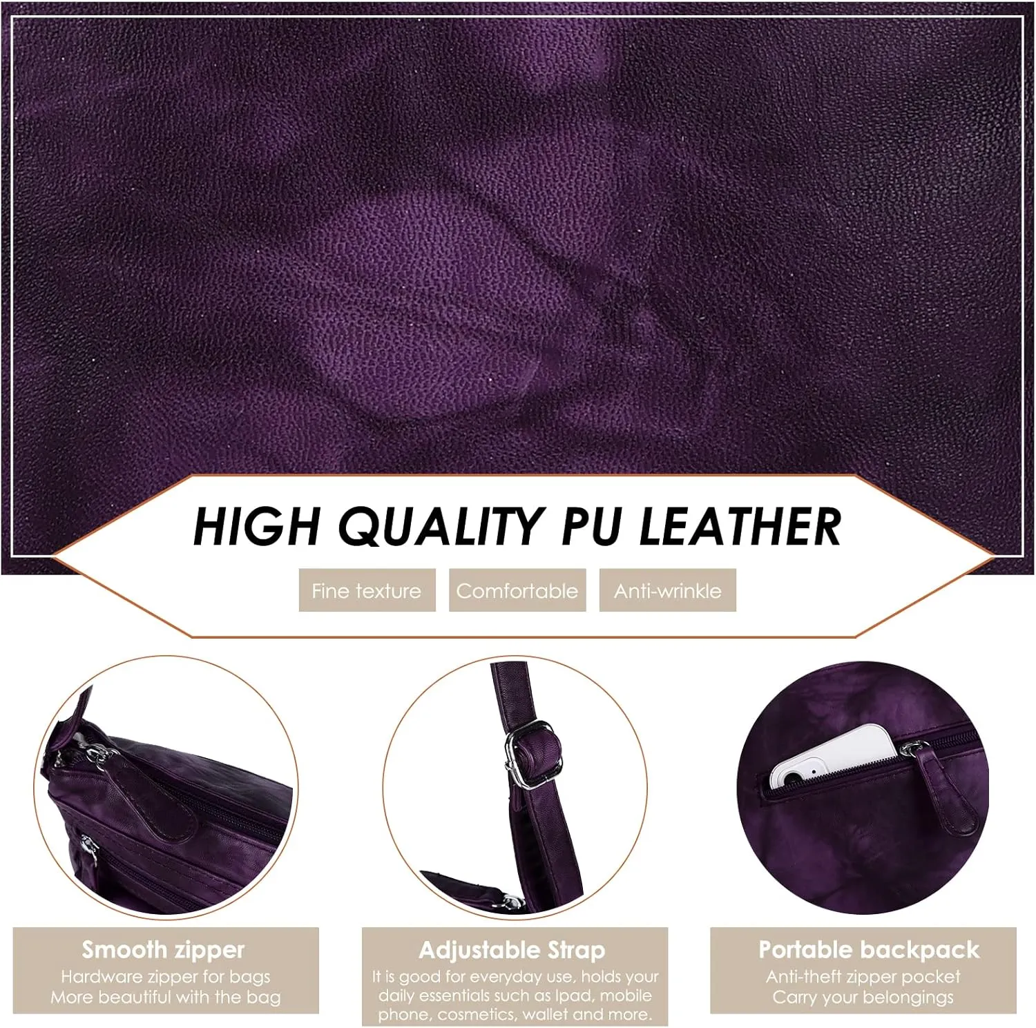Angel Kiss Crossbody Bags for Women PU Leather Shoulder Handbag Ladies Purses and Handbag with adjustable Strap