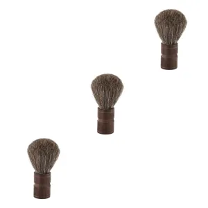 Angoily 3pcs Natural Wooden Handle Boar Bristle Beard Brush for Men Facial Care Wet Shaving for All Beard Types Portable Grooming Tool for Travel Daily Use