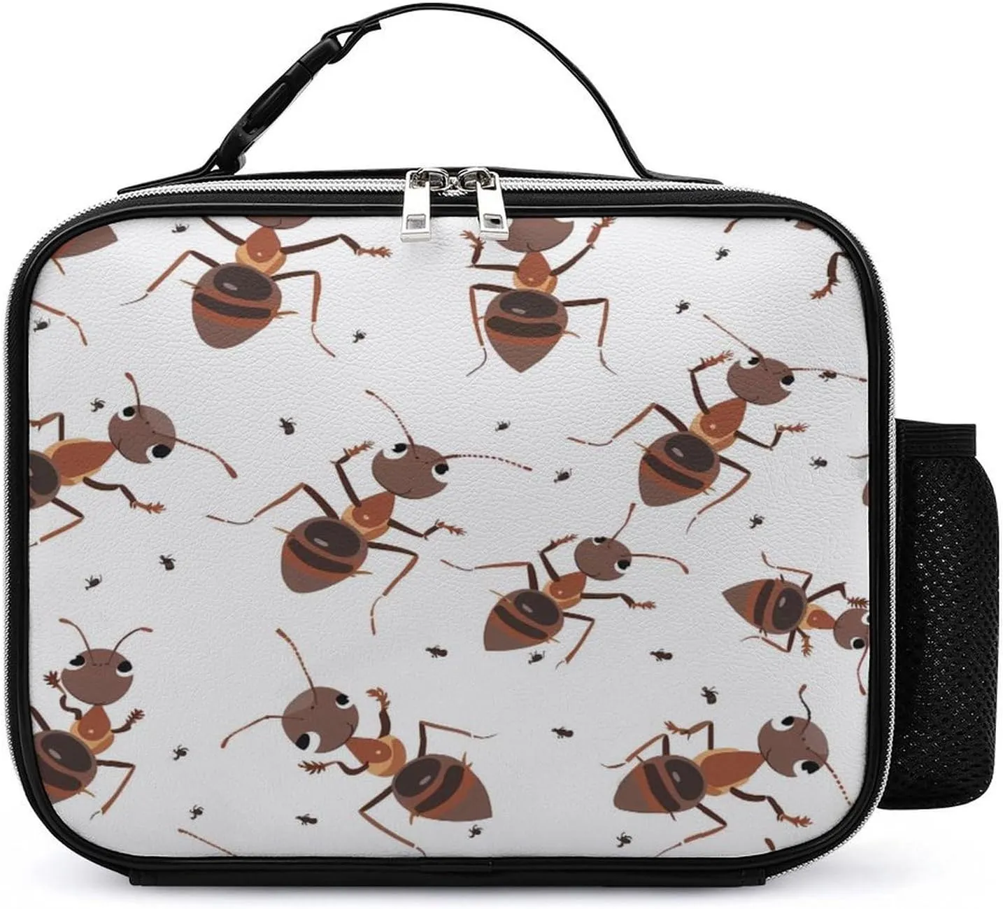 Animal Ants Print Lunch Bag Insulated Cooler Tote Bag Leakproof Bento Box for Travel Picnic Office