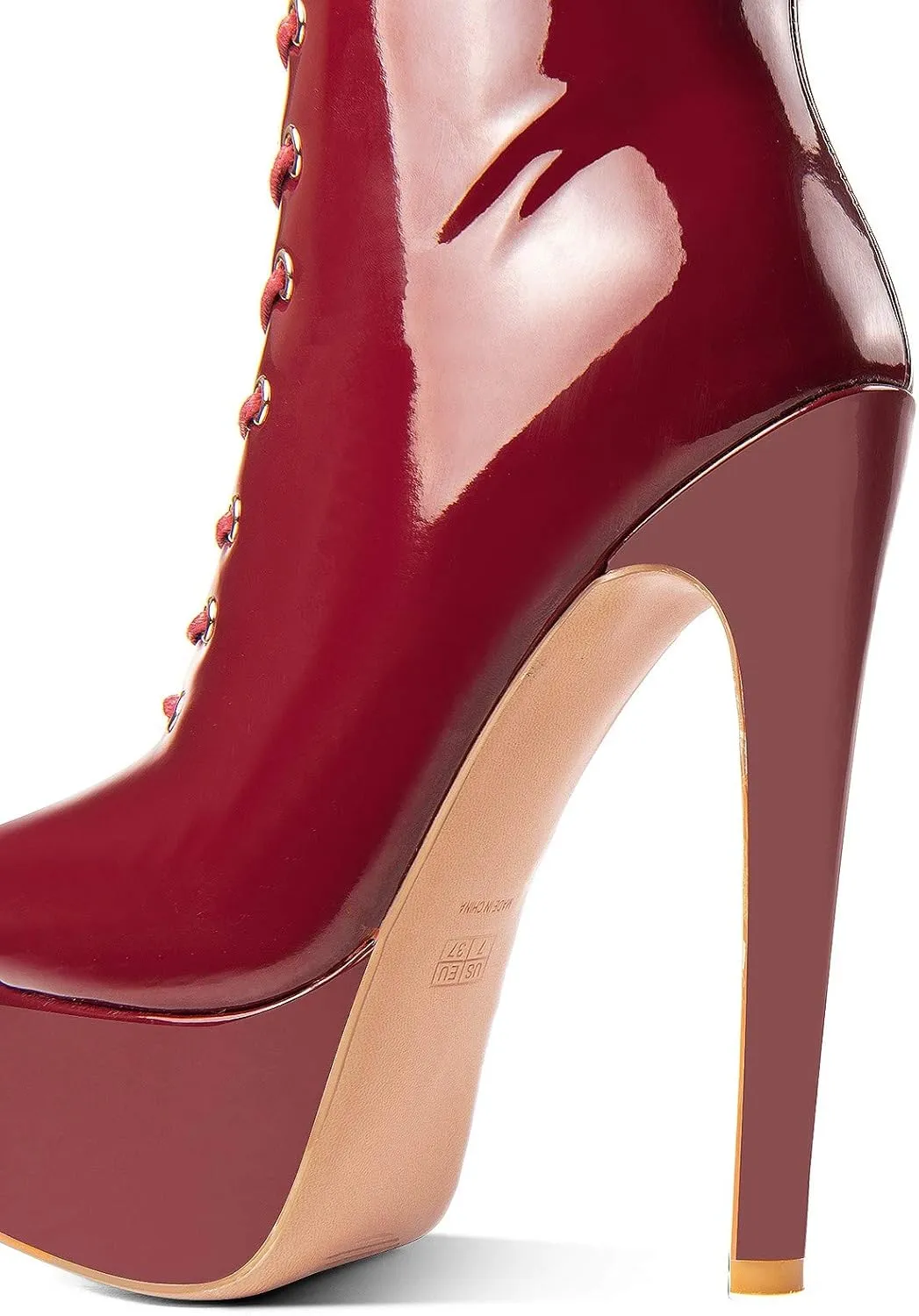 ANN CREEK Women's 'Niwen' Knee High Sexy Fashion Ultra High Stiletto Heels Platform Lace Up Boots