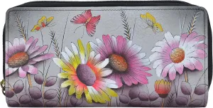 Anna by Anuschka Women's Hand-Painted Genuine Leather Organizer Clutch