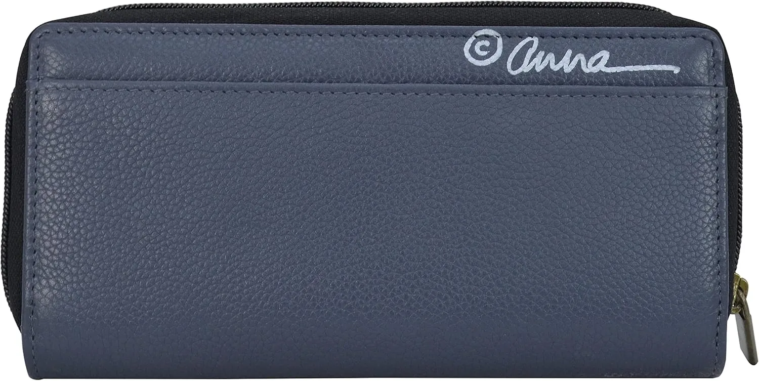 Anna by Anuschka Women's Hand-Painted Genuine Leather Organizer Clutch