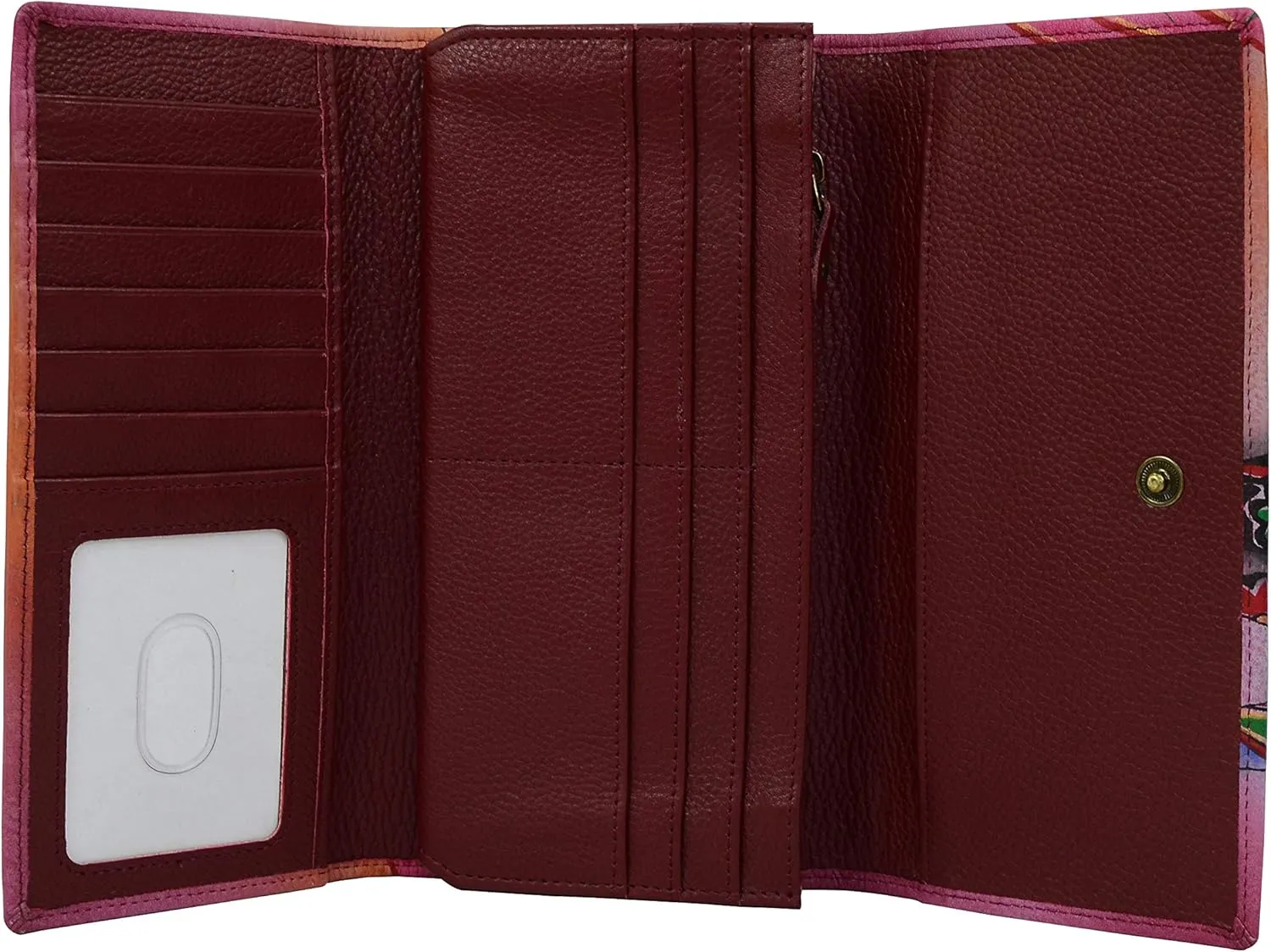 Anna by Anuschka Women's Hand Painted Leather Three Fold Organizer Wallet