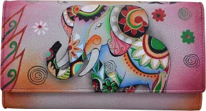 Anna by Anuschka Women's Hand Painted Leather Three Fold Organizer Wallet
