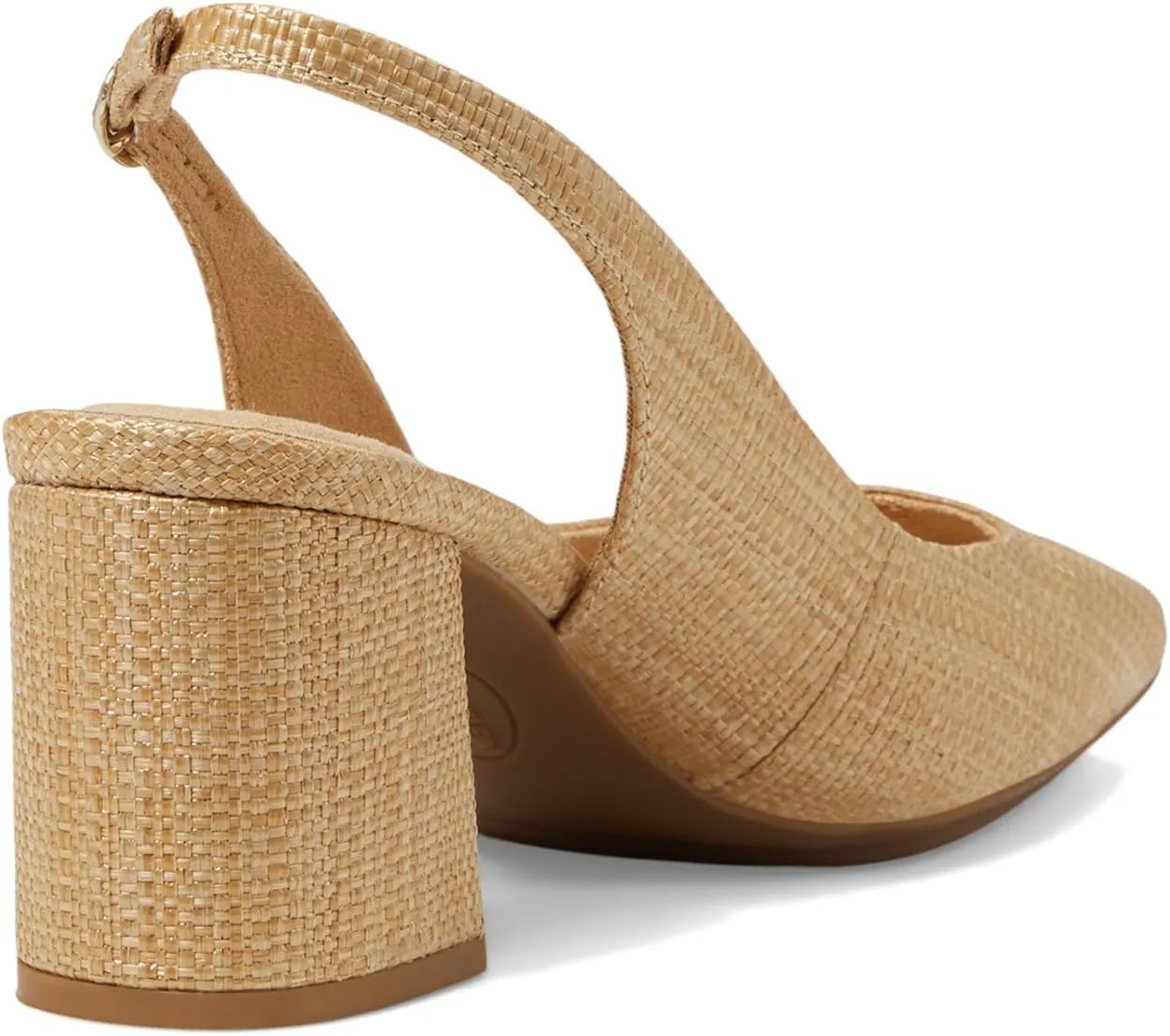 Anne Klein Womens Faux Leather Square Toe Slingback Heels