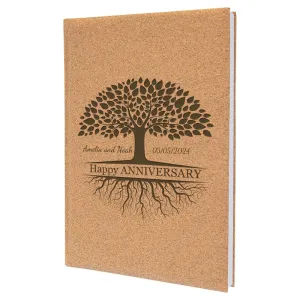 Anniversary Engraving Excellence: Leather Journal with Customized Name and Date