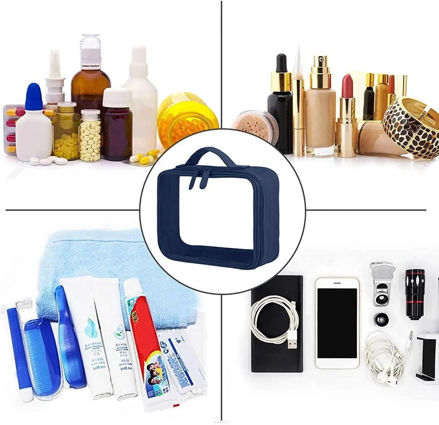 ANRUI TSA Approved Toiletry Bag,Clear Travel Bag