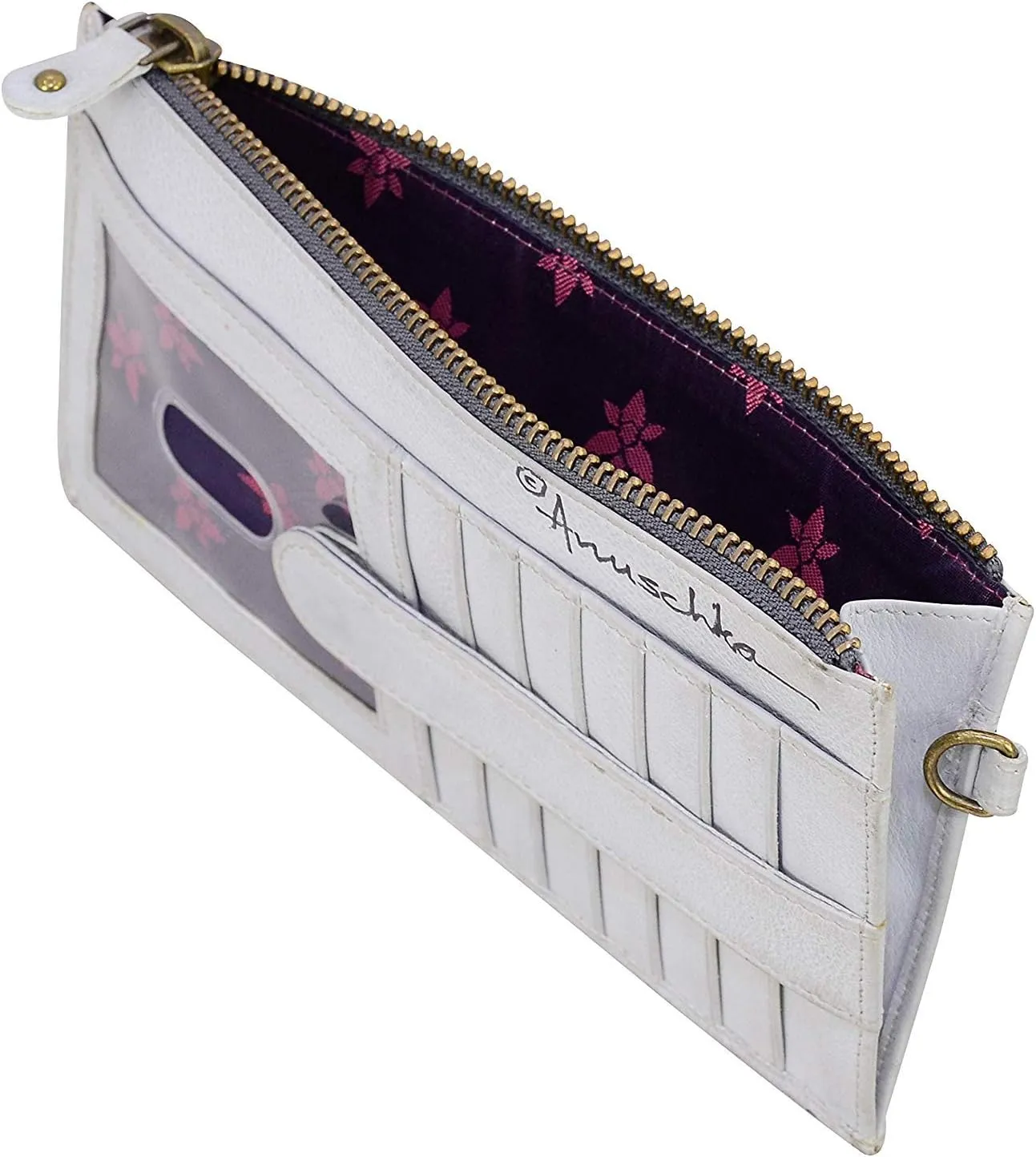 Anuschka Women’s Original Hand-Painted Leather RFID Blocking Organizer Wristlet