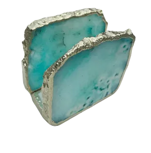 Aqua Agate Stone Napkin Holder