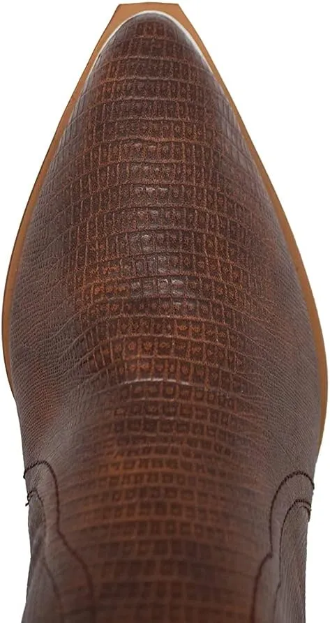 ARiderGirl Eleanor Women's Western Booties Animal Print Slip On Pointed Toe Stacked Heel Ankle Boots