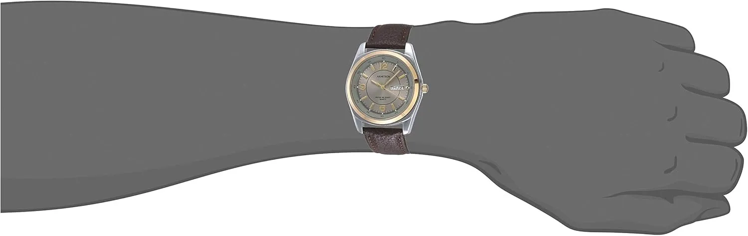 Armitron Men's Day/Date Easy To Read Leather Strap Watch, 20/1925