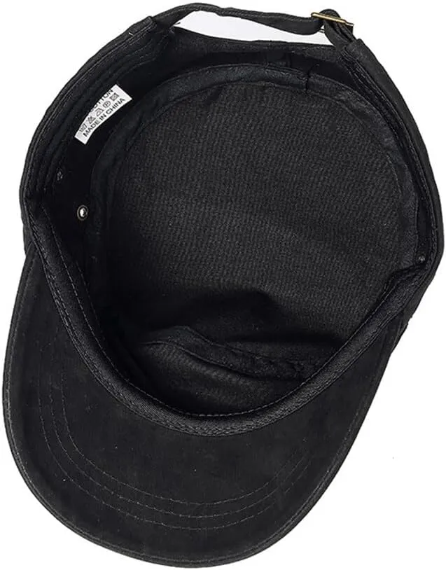 Army Cap Flat Top Adjustable Fisher Hat Military Caps Army Baseball Caps Cadet Army Cap for Men Women