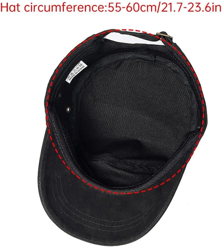 Army Cap Flat Top Adjustable Fisher Hat Military Caps Army Baseball Caps Cadet Army Cap for Men Women