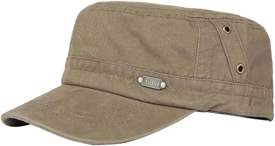 Army Cap Flat Top Adjustable Fisher Hat Military Caps Army Baseball Caps Cadet Army Cap for Men Women