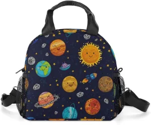 Astro Collection-Sun Mercury Venus Lunch Bag Reusable Cooler Lunch Box Leakproof Tote Bag Adjustable Shoulder Strap for Women/Men, style