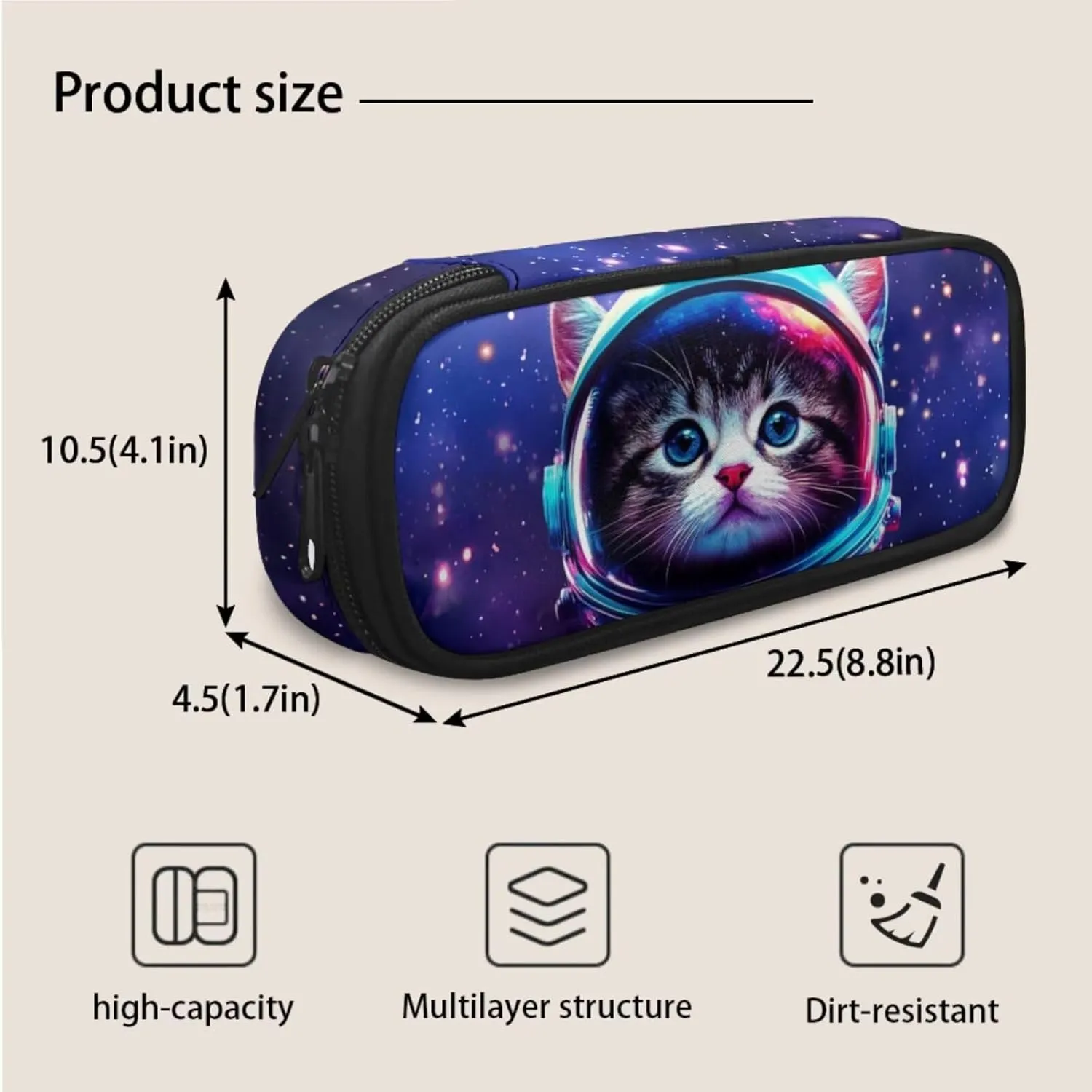 Astronaut Boys 3PCS Backpack 4-6 Years Old Cool Cat School Bag for Preschool Kids 1st Grade Stylish Little Boys Bookbag with Lunch Bag School Supplies