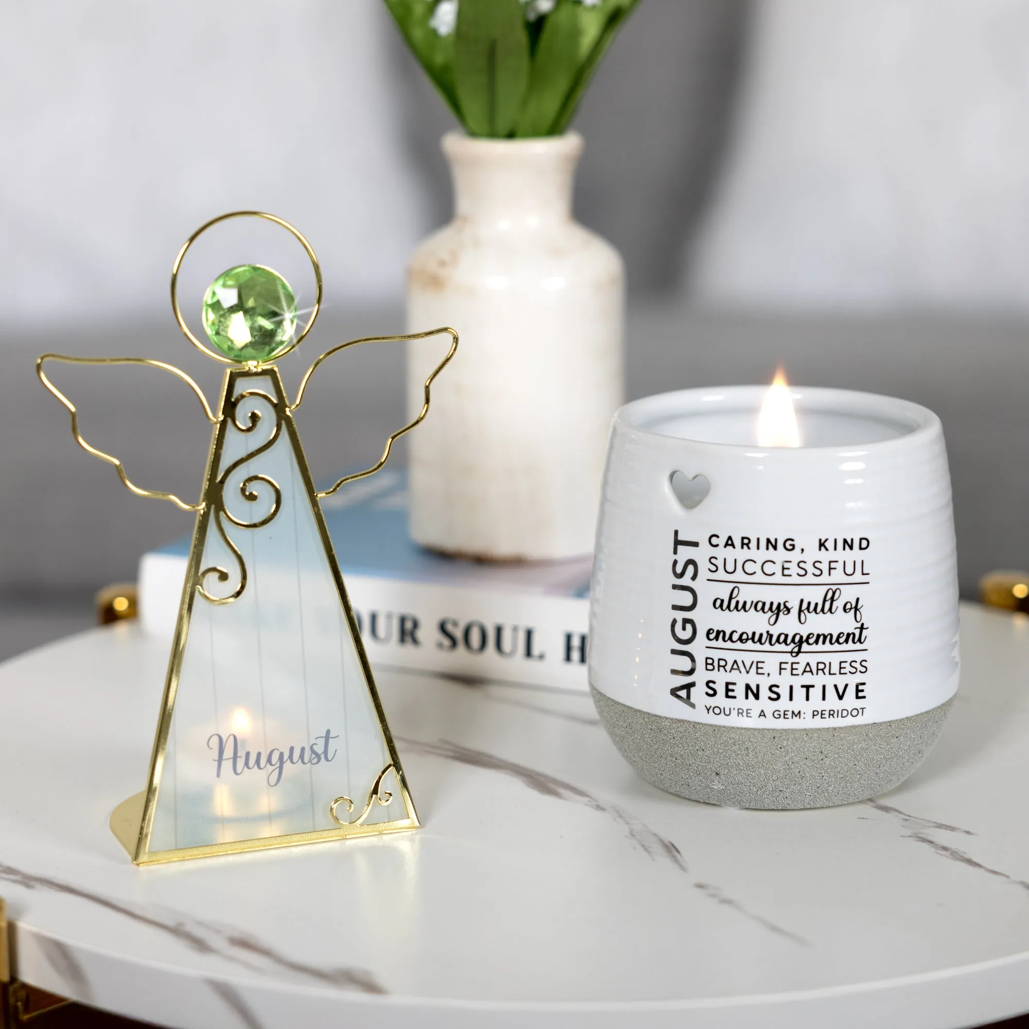 August 6.5" Monthly Angel Tea Light Holder