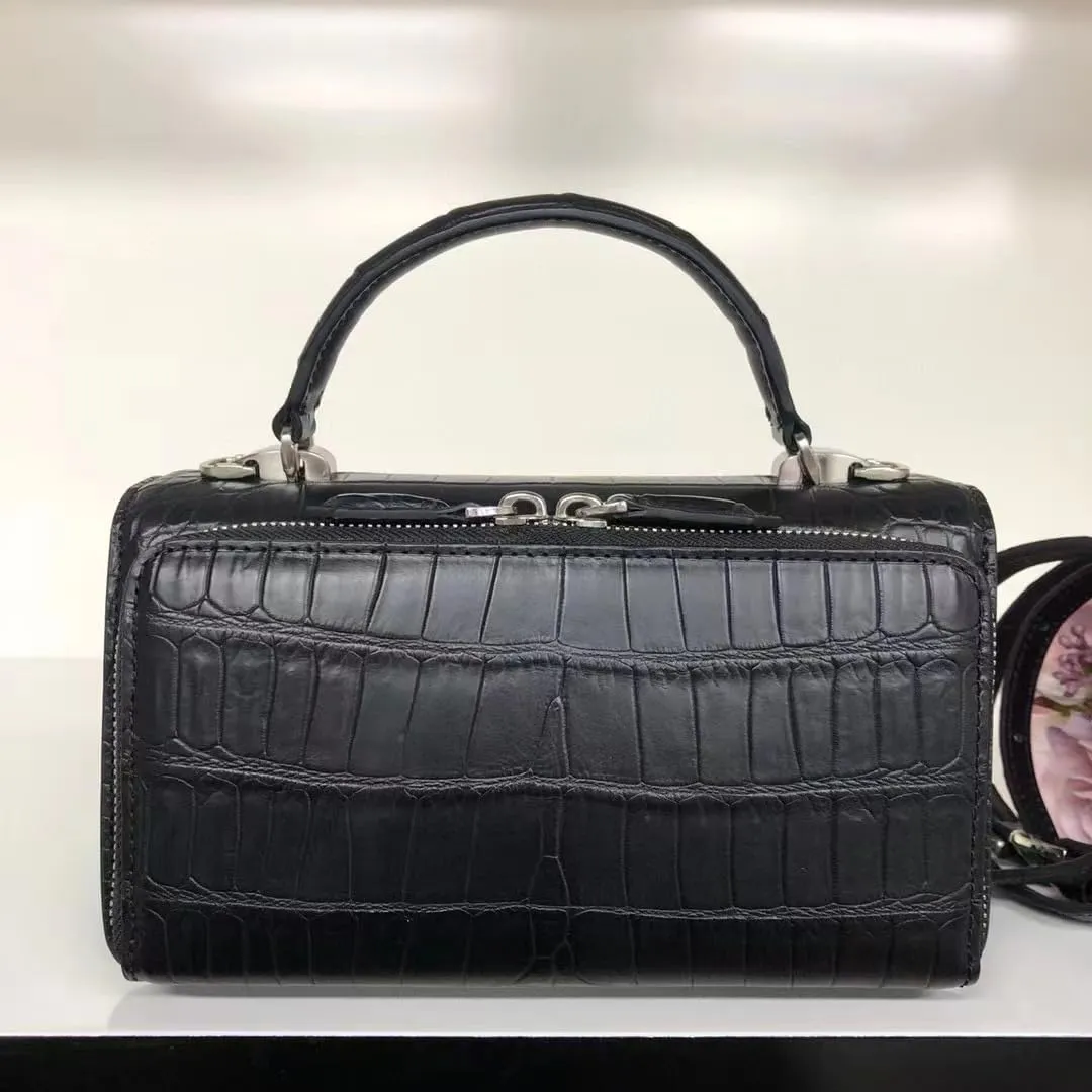 Authentic Real Crocodile Belly Skin Women Small Purse Female Mini Handbag Genuine Alligator Leather Lady Cross Shoulder Bag