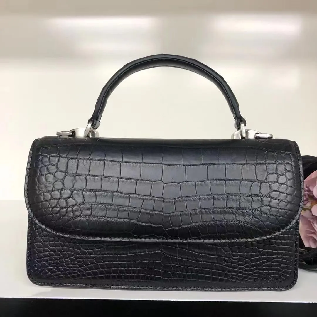 Authentic Real Crocodile Belly Skin Women Small Purse Female Mini Handbag Genuine Alligator Leather Lady Cross Shoulder Bag