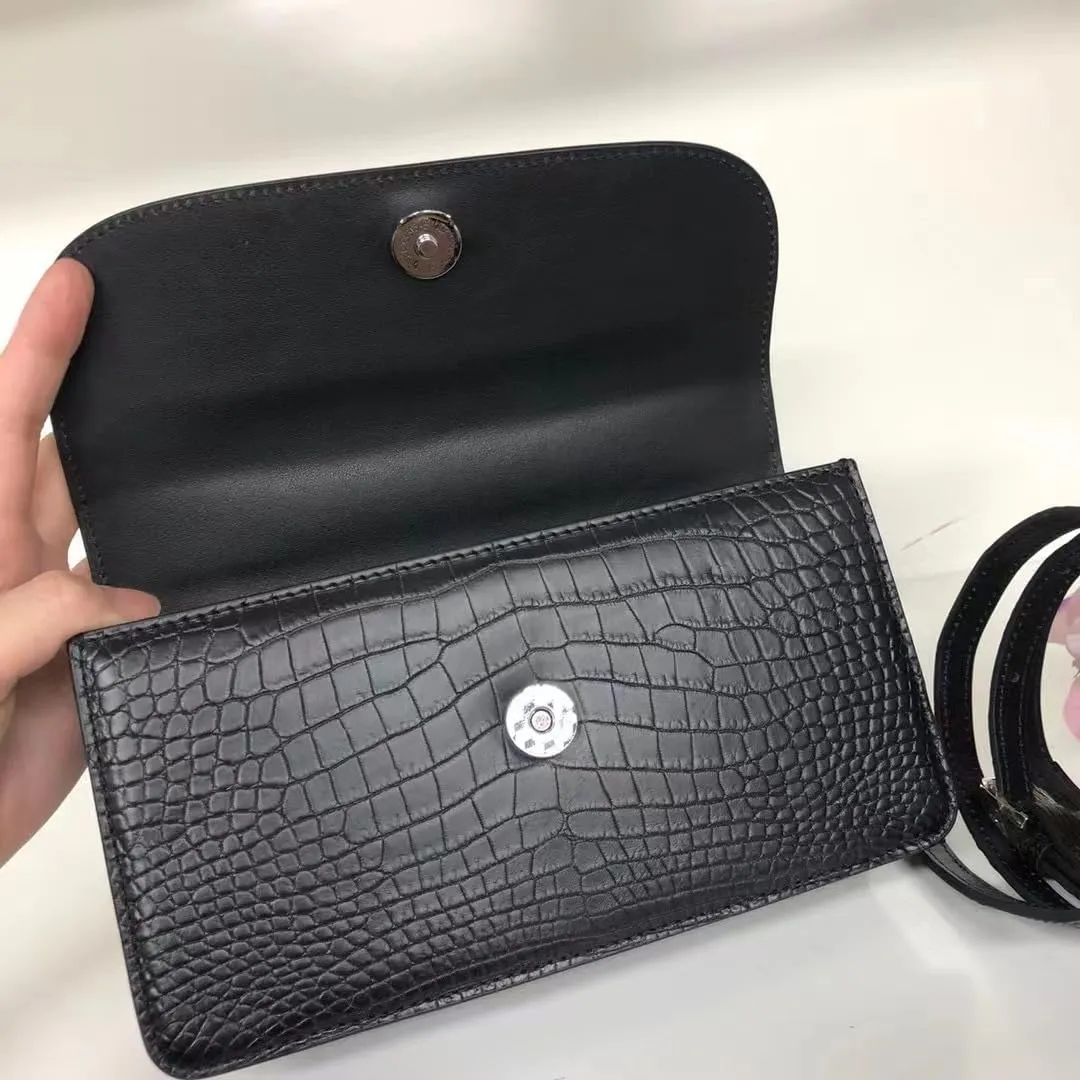 Authentic Real Crocodile Belly Skin Women Small Purse Female Mini Handbag Genuine Alligator Leather Lady Cross Shoulder Bag